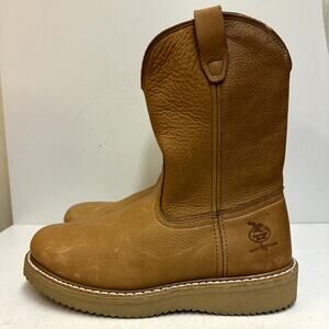 NWOT Georgia Boots Wedge Work Wellington 10" Soft Toe SPR Brown 11 Wide EE